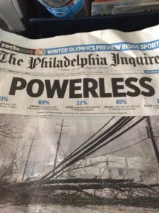 The Philadelphia Inquirer's headline "POWERLESS"