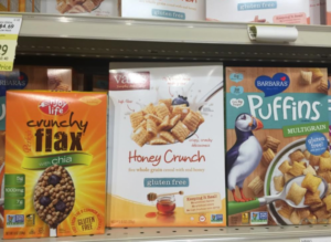 Boxes of dry cereal