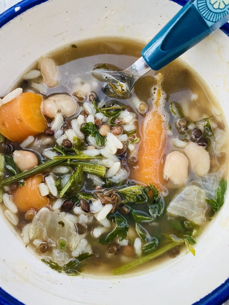 Lentil Rice carrot op Soup